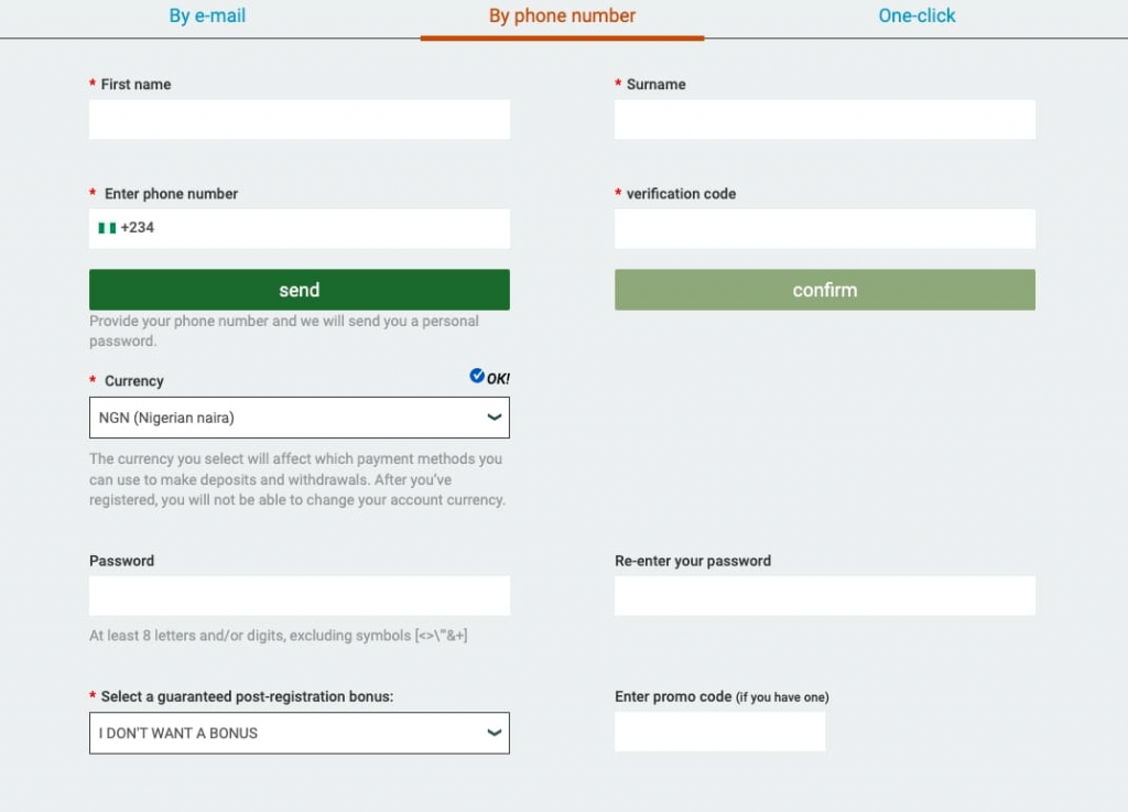 Melbet phone registration tab