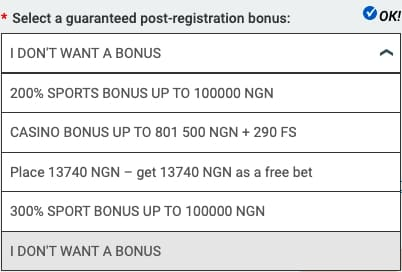 The list of Melbet registration bonuses